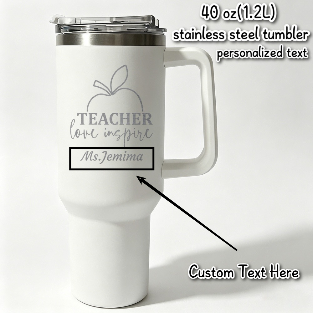 Stainless Steel Straw - 1L Lehrerflasche mit personalisiertem Text, Edelstahl-Thermoflasche,